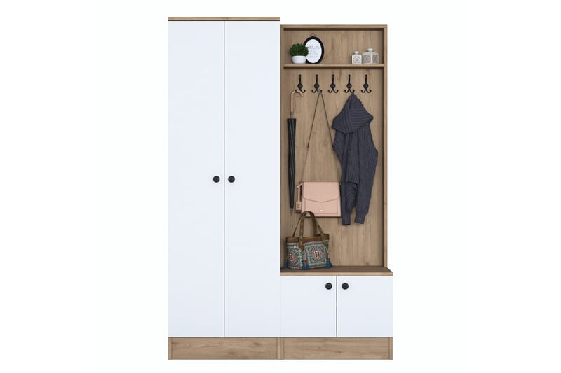 Hooda Hallmöbelset Brun/Vit, Hanah Home