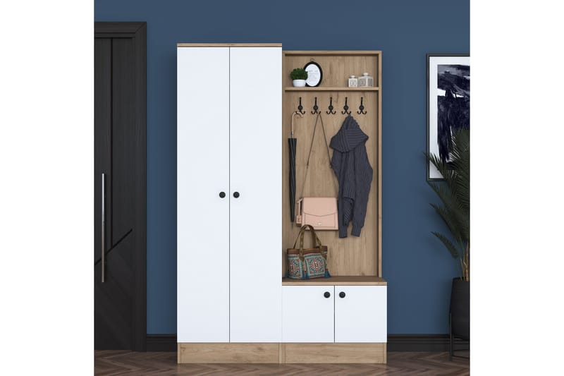Hooda Hallmöbelset Brun/Vit - Hanah Home - Möbler - Hall & entré - Möbelset för hall & entré