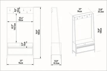 Imoveis Hallmöbelset 30 cm - Vit - Möbler - Hall & entré - Möbelset för hall & entré