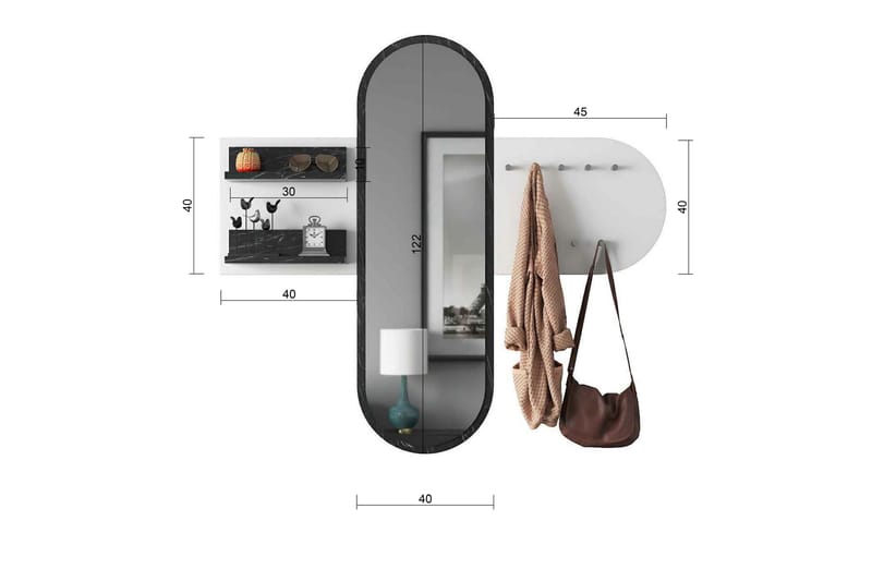 Juignac Hallmöbelset 120 cm - Vit - Möbler - Hall & entré - Möbelset för hall & entré