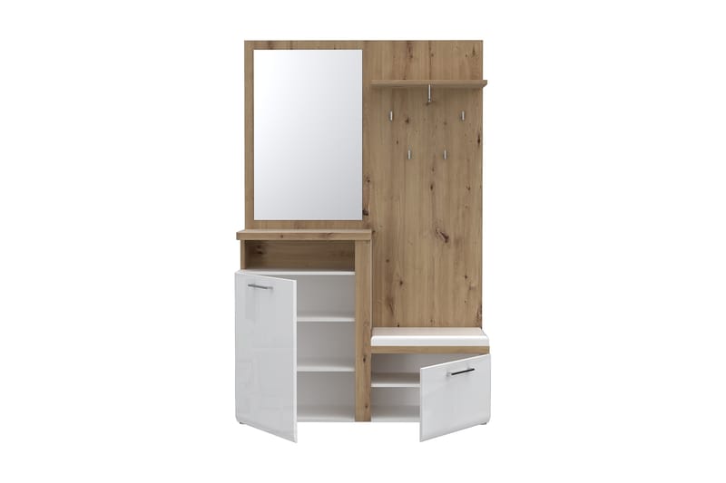 KARAKURT Skoskåp 43x60 cm Vit/Brun - Möbler - Hall & entré - Möbelset för hall & entré