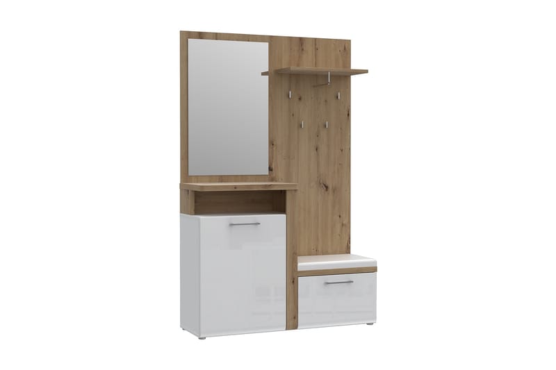 KARAKURT Skoskåp 43x60 cm Vit/Brun - Möbler - Hall & entré - Möbelset för hall & entré