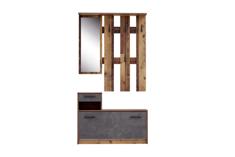 KENNICOTT Hallmöbelset 98x180 cm Brun/Grå - Möbler - Hall & entré - Möbelset för hall & entré