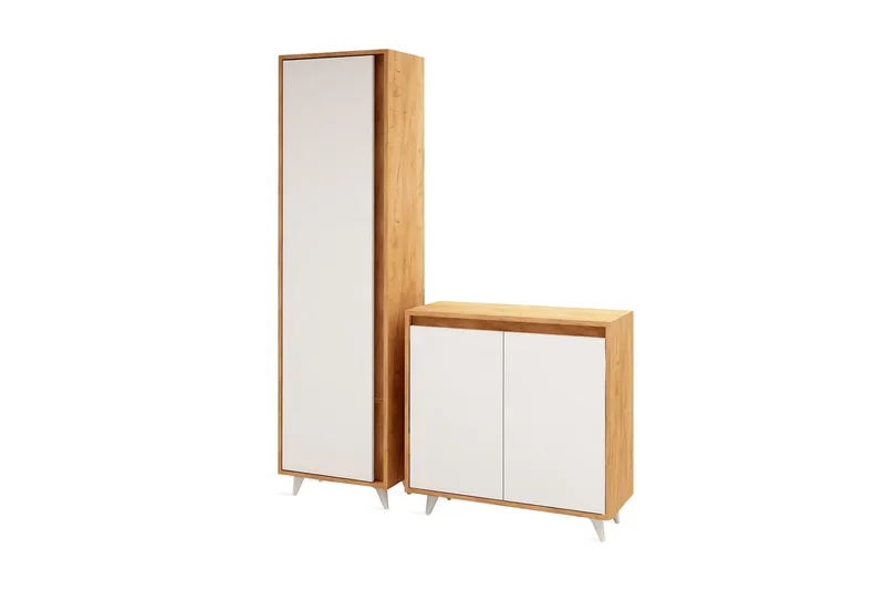 Mod Design Skänk och Bokhylla, Trä/Vit