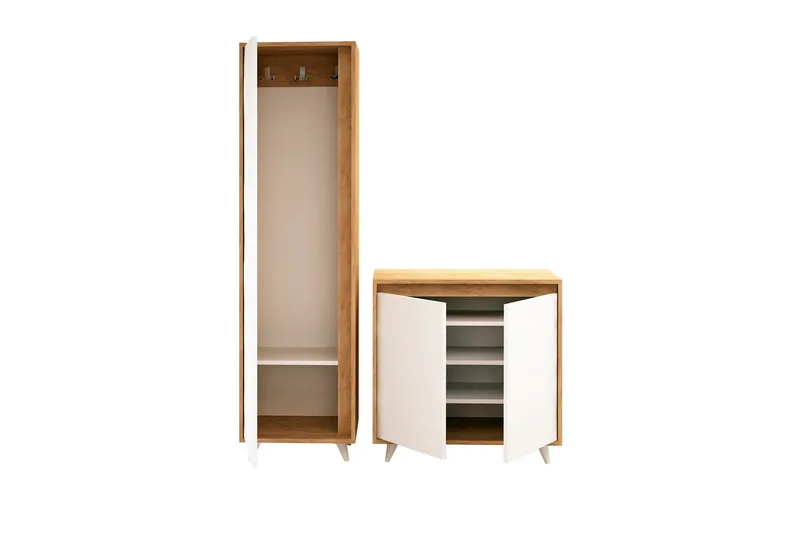 Mod Design Skänk och Bokhylla - Trä/Vit - Möbler - Hall & entré - Möbelset för hall & entré