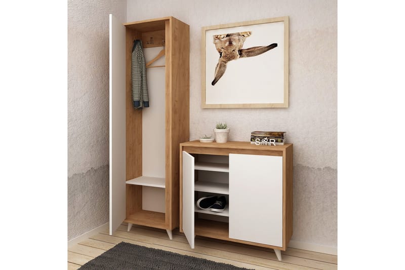 Mod Design Skänk och Bokhylla - Trä/Vit - Möbler - Hall & entré - Möbelset för hall & entré