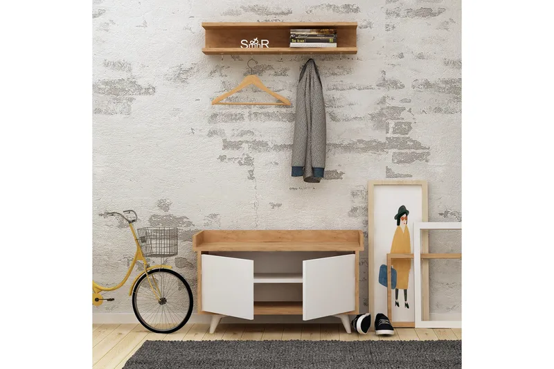 Mod Design Skoskåp/Hatthylla - Trä/Vit - Möbler - Hall & entré - Möbelset för hall & entré
