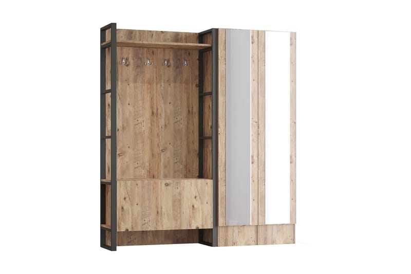 NALOR Hallmöbelset 34x90 cm Dubbel Höger Natur - Möbler - Hall & entré - Möbelset för hall & entré
