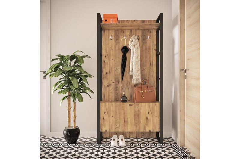 NALOR Hallmöbelset 34x90 cm Dubbel Vänster Natur - Möbler - Hall & entré - Möbelset för hall & entré