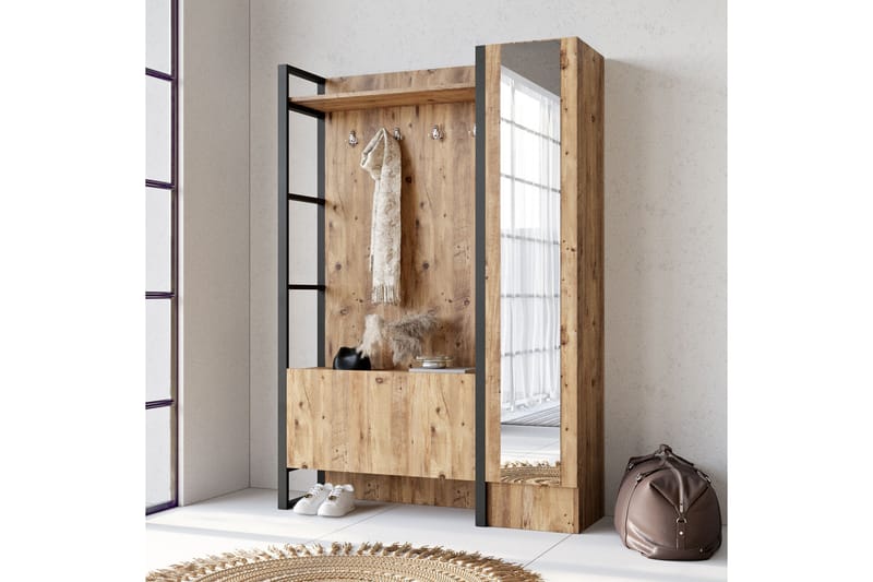 NALOR Hallmöbelset 34x90 cm Höger Natur - Möbler - Hall & entré - Möbelset för hall & entré