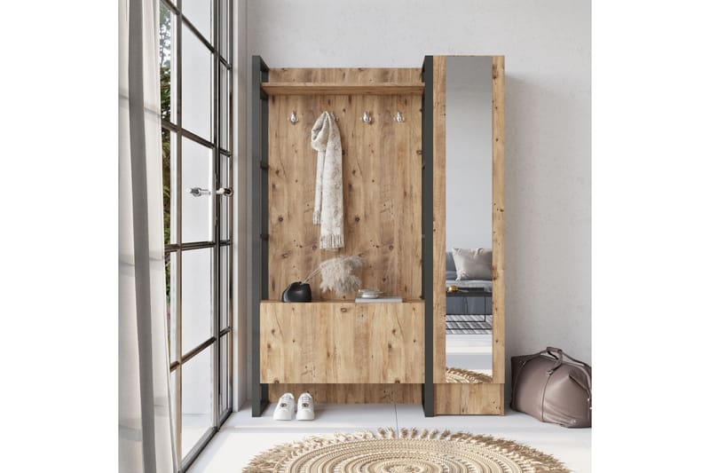 NALOR Hallmöbelset 34x90 cm Höger Natur - Möbler - Hall & entré - Möbelset för hall & entré