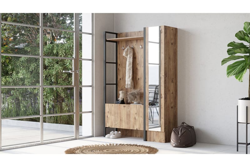 NALOR Hallmöbelset 34x90 cm Höger Natur - Möbler - Hall & entré - Möbelset för hall & entré