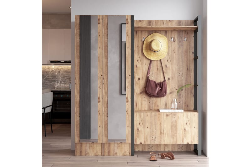 NALOR Hallmöbelset 34x90 cm Natur - Möbler - Hall & entré - Möbelset för hall & entré