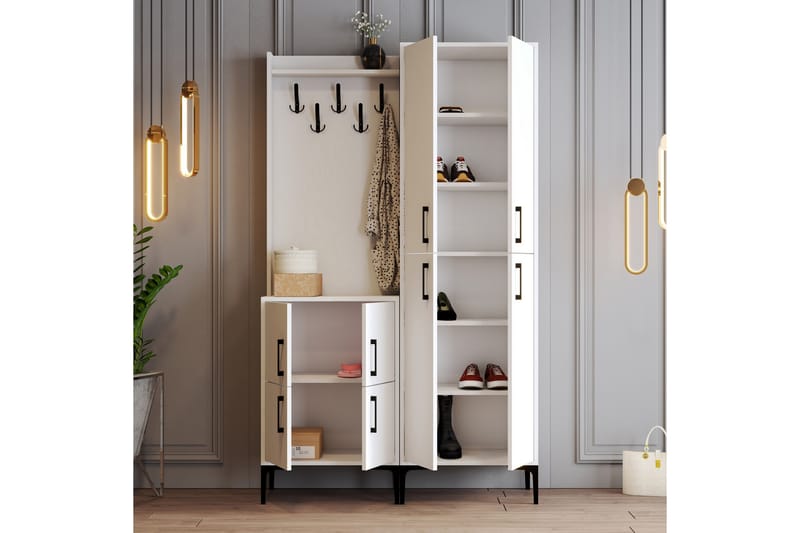 NAUEN Hallmöbelset 35x120 cm Vit - Möbler - Hall & entré - Möbelset för hall & entré