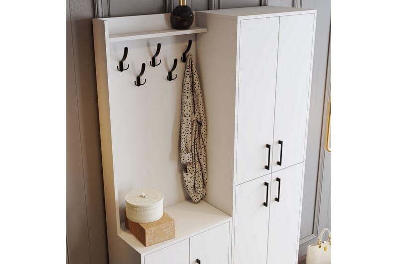 NAUEN Hallmöbelset 35x120 cm Vit - Möbler - Hall & entré - Möbelset för hall & entré