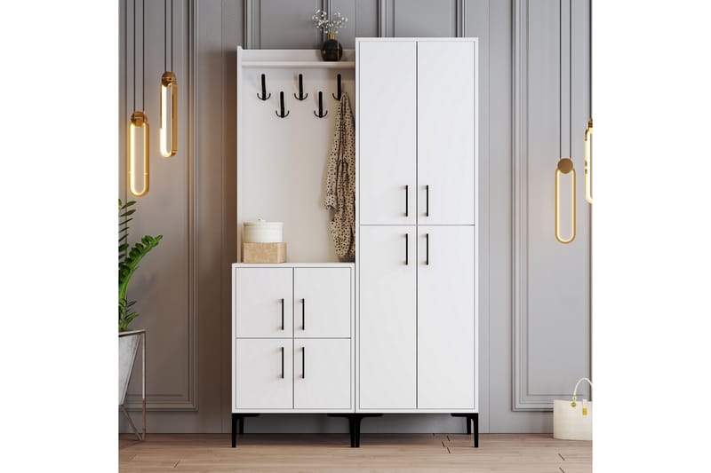 NAUEN Hallmöbelset 35x120 cm Vit - Möbler - Hall & entré - Möbelset för hall & entré