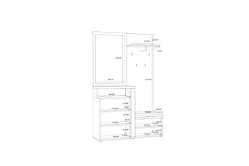Nessebar Hallmöbelset 44x129 cm - Vit/Brun - Möbler - Hall & entré - Möbelset för hall & entré