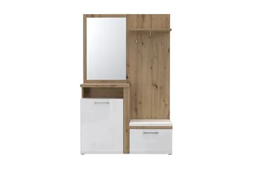 Nessebar Hallmöbelset 44x129 cm - Vit/Brun - Möbler - Hall & entré - Möbelset för hall & entré