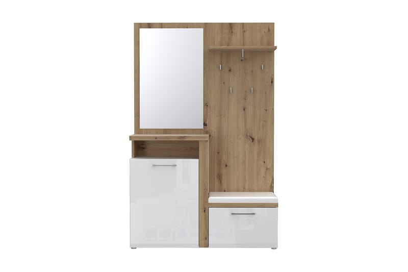 Nessebar Hallmöbelset 44x129 cm - Vit/Brun - Möbler - Hall & entré - Möbelset för hall & entré