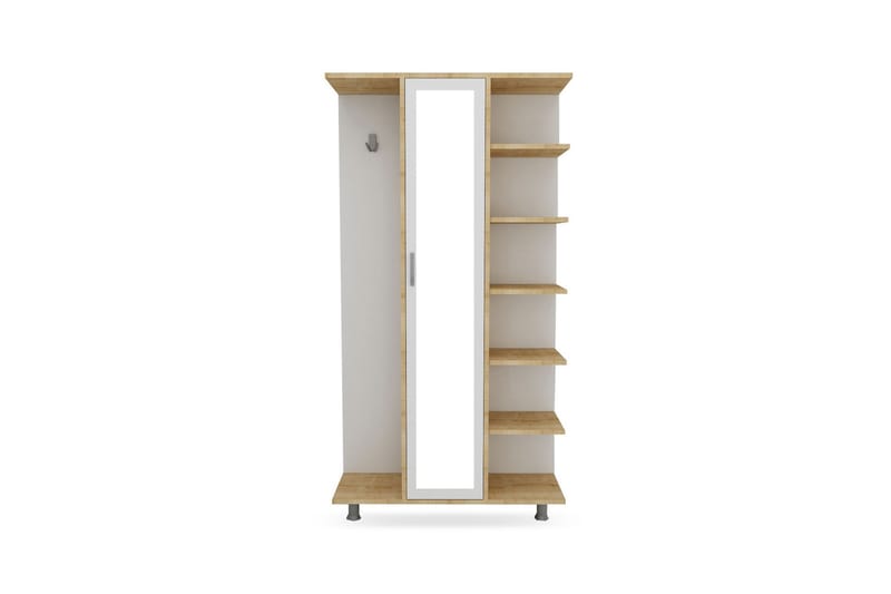 NIHOLA Hallmöbelset 180x100 cm Natur/Vit - Möbler - Hall & entré - Möbelset för hall & entré