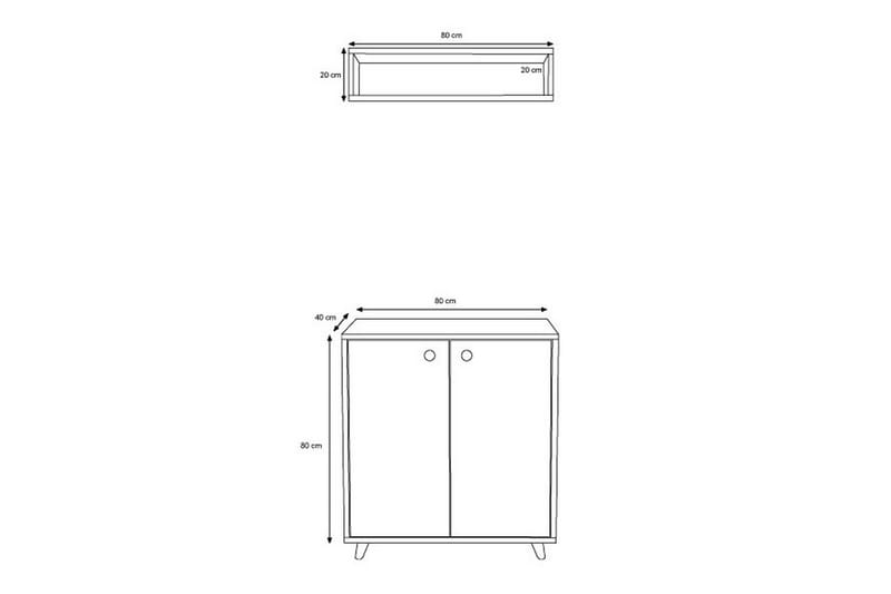 OQRAEPUS Hallmöbelset 80x80 cm Natur/Vit - Möbler - Hall & entré - Möbelset för hall & entré