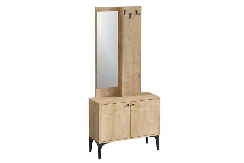 QAVINE Hallmöbelset 35x90 cm Natur/Vit - Möbler - Hall & entré - Möbelset för hall & entré