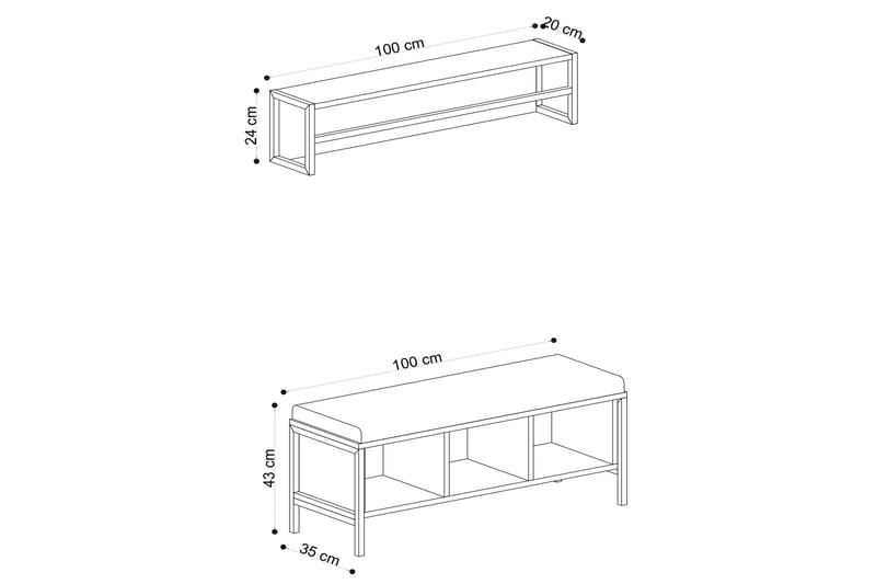 Redeby Hallmöbelset - Brun - Möbler - Hall & entré - Möbelset för hall & entré