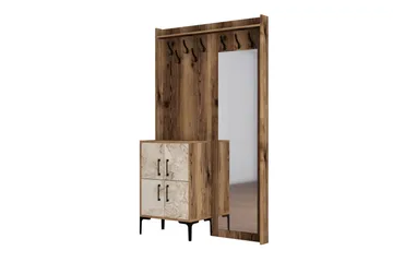 Retzow Hallmöbelset 120 cm - Brun/Vit - Möbler - Hall & entré - Möbelset för hall & entré
