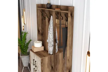 Retzow Hallmöbelset 120 cm - Brun/Vit - Möbler - Hall & entré - Möbelset för hall & entré