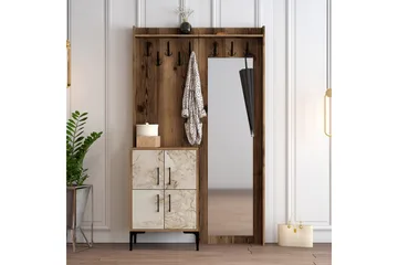 Retzow Hallmöbelset 120 cm - Brun/Vit - Möbler - Hall & entré - Möbelset för hall & entré