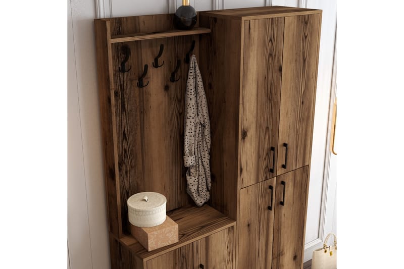 Retzow Hallmöbelset 120 cm - Mörkbrun - Möbler - Hall & entré - Möbelset för hall & entré