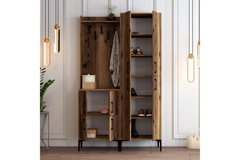 Retzow Hallmöbelset 120 cm - Mörkbrun - Möbler - Hall & entré - Möbelset för hall & entré