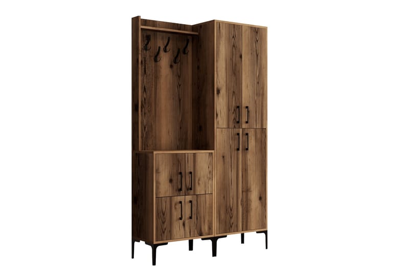 Retzow Hallmöbelset 120 cm - Mörkbrun - Möbler - Hall & entré - Möbelset för hall & entré