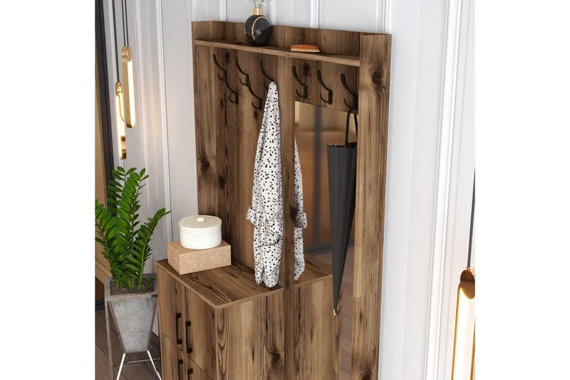 Retzow Hallmöbelset 120 cm - Mörkbrun - Möbler - Hall & entré - Möbelset för hall & entré