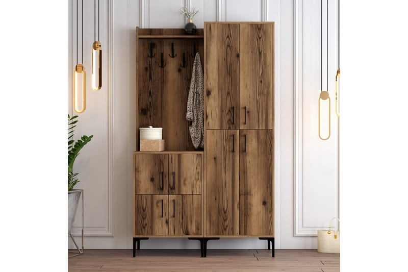 Retzow Hallmöbelset 120 cm - Mörkbrun - Möbler - Hall & entré - Möbelset för hall & entré
