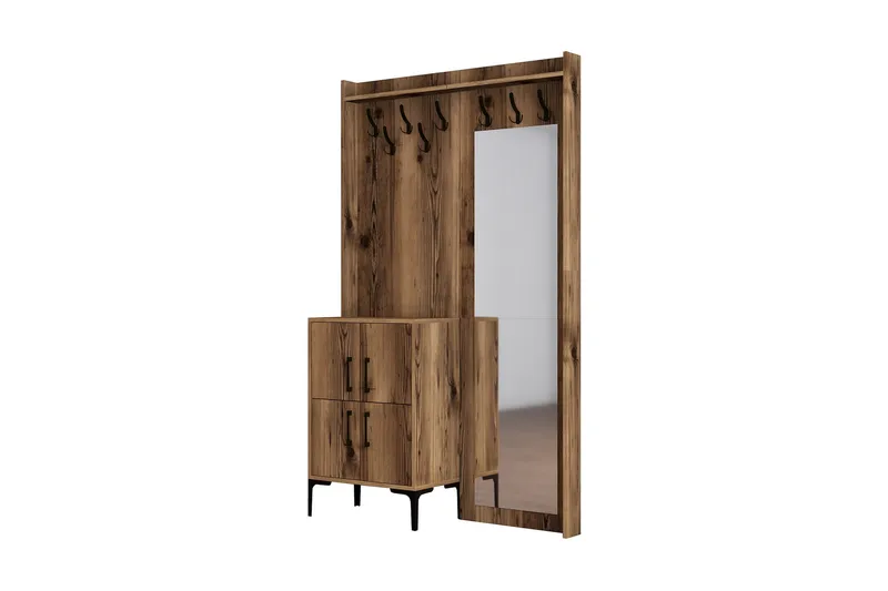 Retzow Hallmöbelset 120 cm - Mörkbrun - Möbler - Hall & entré - Möbelset för hall & entré