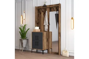 Retzow Hallmöbelset 120 cm - Mörkbrun/Antracit - Möbler - Hall & entré - Möbelset för hall & entré