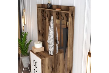 Retzow Hallmöbelset 120 cm - Mörkbrun/Vit - Möbler - Hall & entré - Möbelset för hall & entré