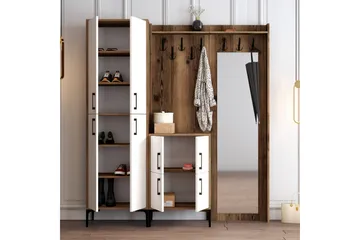Retzow Hallmöbelset 180 cm - Mörkbrun/Vit - Möbler - Hall & entré - Möbelset för hall & entré