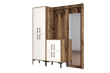 Retzow Hallmöbelset 180 cm - Mörkbrun/Vit - Möbler - Hall & entré - Möbelset för hall & entré