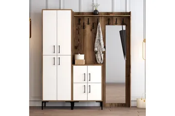 Retzow Hallmöbelset 180 cm - Mörkbrun/Vit - Möbler - Hall & entré - Möbelset för hall & entré