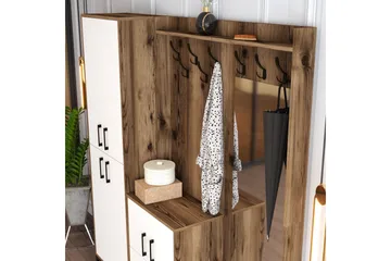 Retzow Hallmöbelset 180 cm - Mörkbrun/Vit - Möbler - Hall & entré - Möbelset för hall & entré