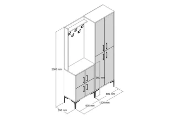 Retzow Hallmöbelset 35x120 cm - Vit - Möbler - Hall & entré - Möbelset för hall & entré