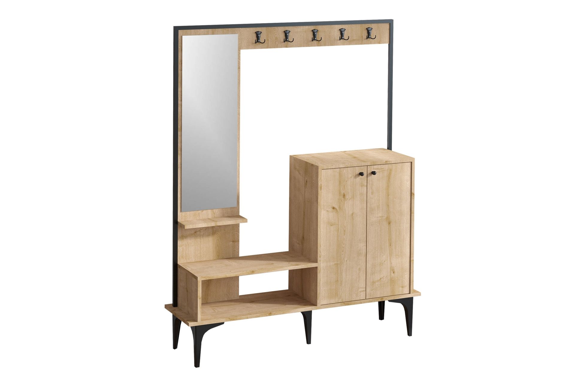 RIXLING Hallmöbelset 35x114 cm Natur/Vit - Möbler - Hall & entré - Möbelset för hall & entré