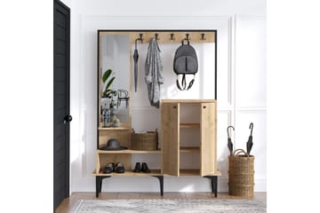 RIXLING Hallmöbelset 35x114 cm Natur/Vit - Möbler - Hall & entré - Möbelset för hall & entré