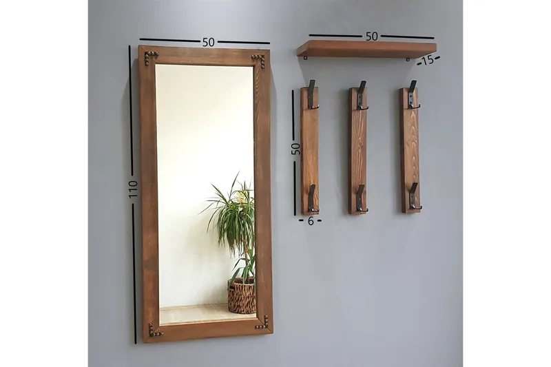 Rogahn Hallmöbel 3 cm - Valnöt - Möbler - Hall & entré - Möbelset för hall & entré