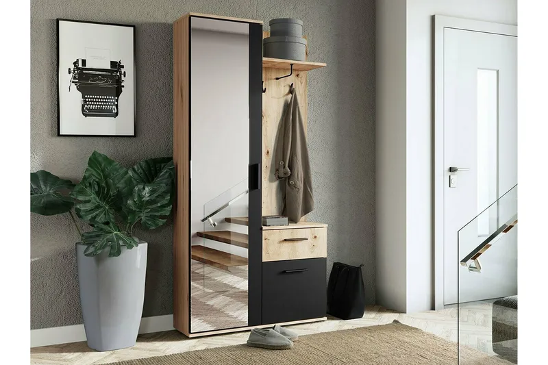 Rosehall Hallmöbelset 97x30 cm 195x NO_BRAND Black - Möbler - Hall & entré - Möbelset för hall & entré