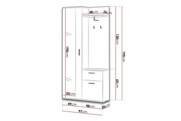 Rosehall Hallmöbelset 97x30 cm 195x - Möbler - Hall & entré - Möbelset för hall & entré