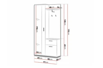 Rosehall Hallmöbelset 97x30 cm 195x - Möbler - Hall & entré - Möbelset för hall & entré