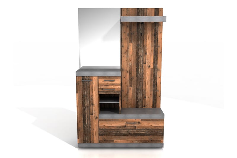 Samekia Garderob 120 cm - Vit/Grå - Möbler - Hall & entré - Möbelset för hall & entré